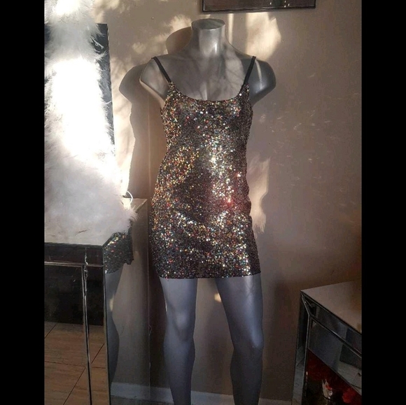 Colorful sequin dress. S - Picture 1 of 3